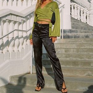 High Waisted Silk Black Pants XS (NWT) - Lioness St Germain Pants